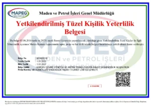 Yetkilendirilmiş Tüzel Kişilik Yeterlilik Belgesi   Karçev
